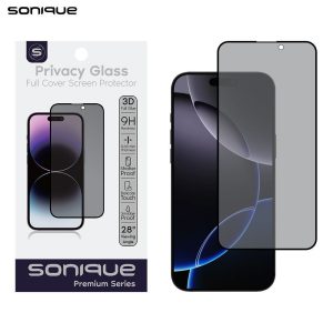 Privacy Glass Sonique Premium Series HD Full Cover 9H Apple iPhone X/Xs/Xr/11/12/13/14/15/16/17-Pro-Pro Max