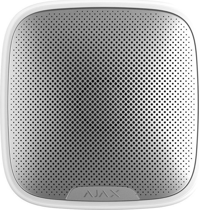 Ajax Systems Street Siren Ασύρματη RF Σειρήνα Συναγερμού Μπαταρίας Εξωτερικού Χώρου 113dB 12V 20x20εκ. White