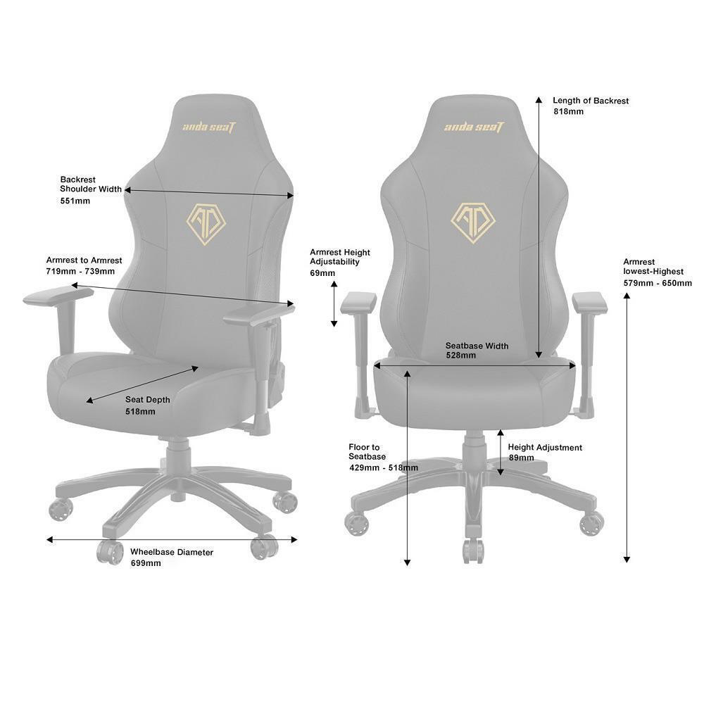 ANDA SEAT Gaming Chair PHANTOM-3 Large Black Fabric - Image 4