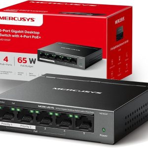 Mercusys MS105GP v3 Unmanaged L2 PoE+ Switch με 5 Θύρες Gigabit (1Gbps) Ethernet