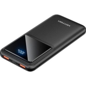 Vention - Power Bank (FHKB0) - Smart Digital Display USB-C, 2x USB, Micro-USB, PD22.5W, 10000mAh - Black