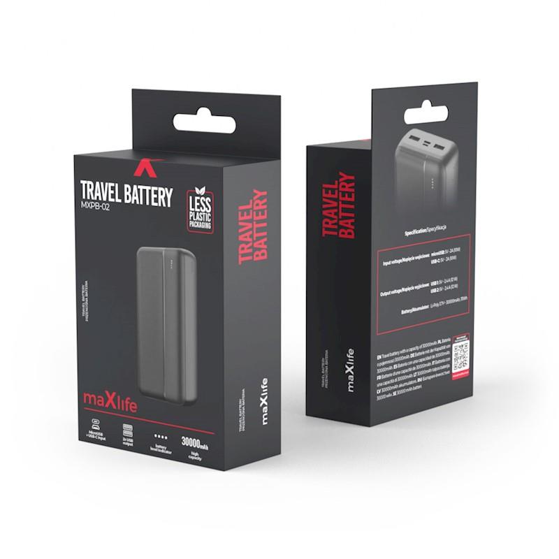 Maxlife - Power Bank MXPB-02 30000 mAh Black - Image 2
